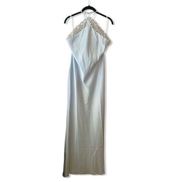 MAJORELLE Libbie Gown Light Blue satin slip dress
Halter maxi Revolve NWT L - Picture 7 of 11